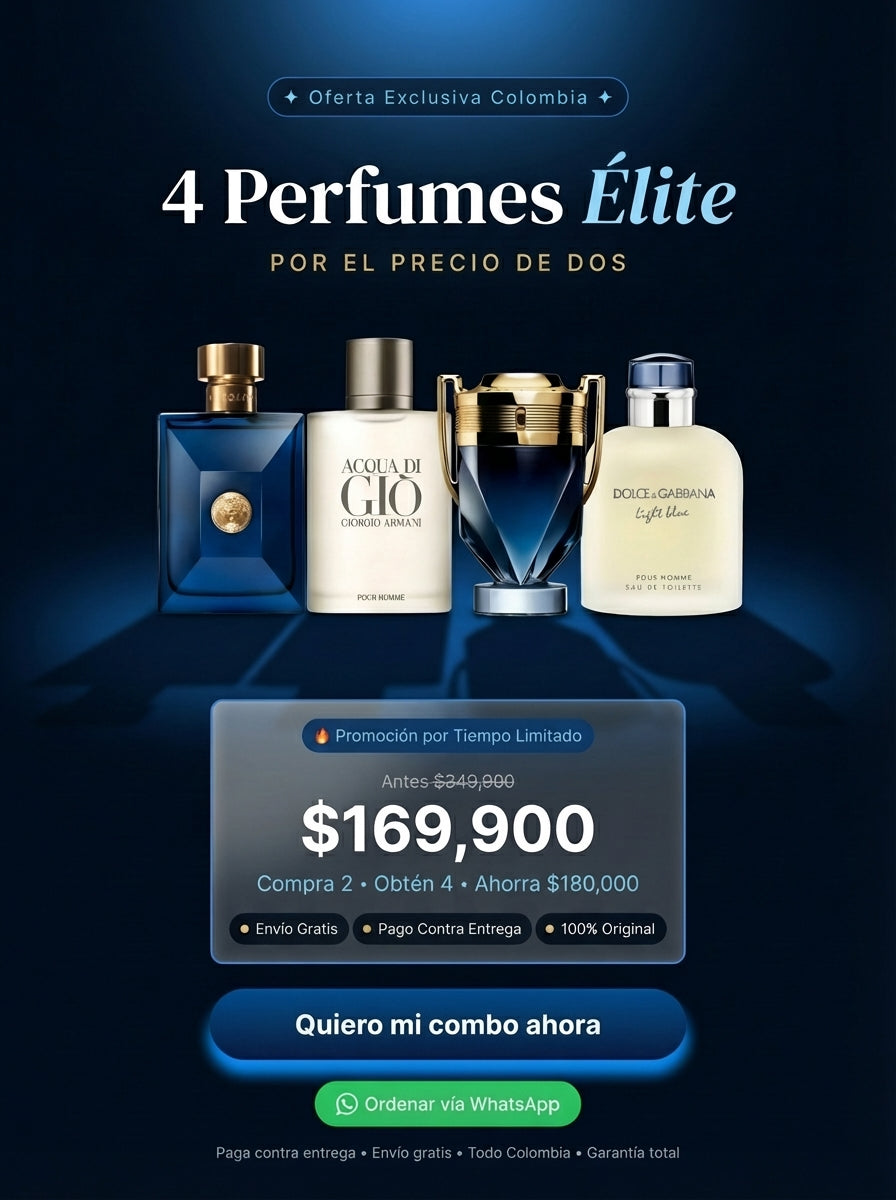 4 Perfumes - Versace Dylan Blue - Acqua di Giò - Invictus - Light Blue Pour Homme