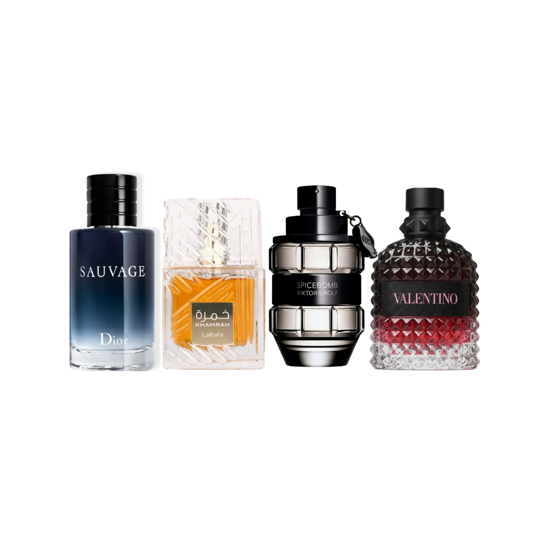Sauvage, Khamrah, Spicebomb, Valentino intense